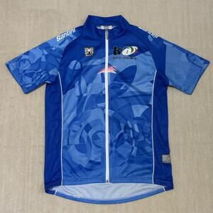 Santini SMS Giro D Italia Full Zip Cycling Jersey Men's 3XL 54 Blue